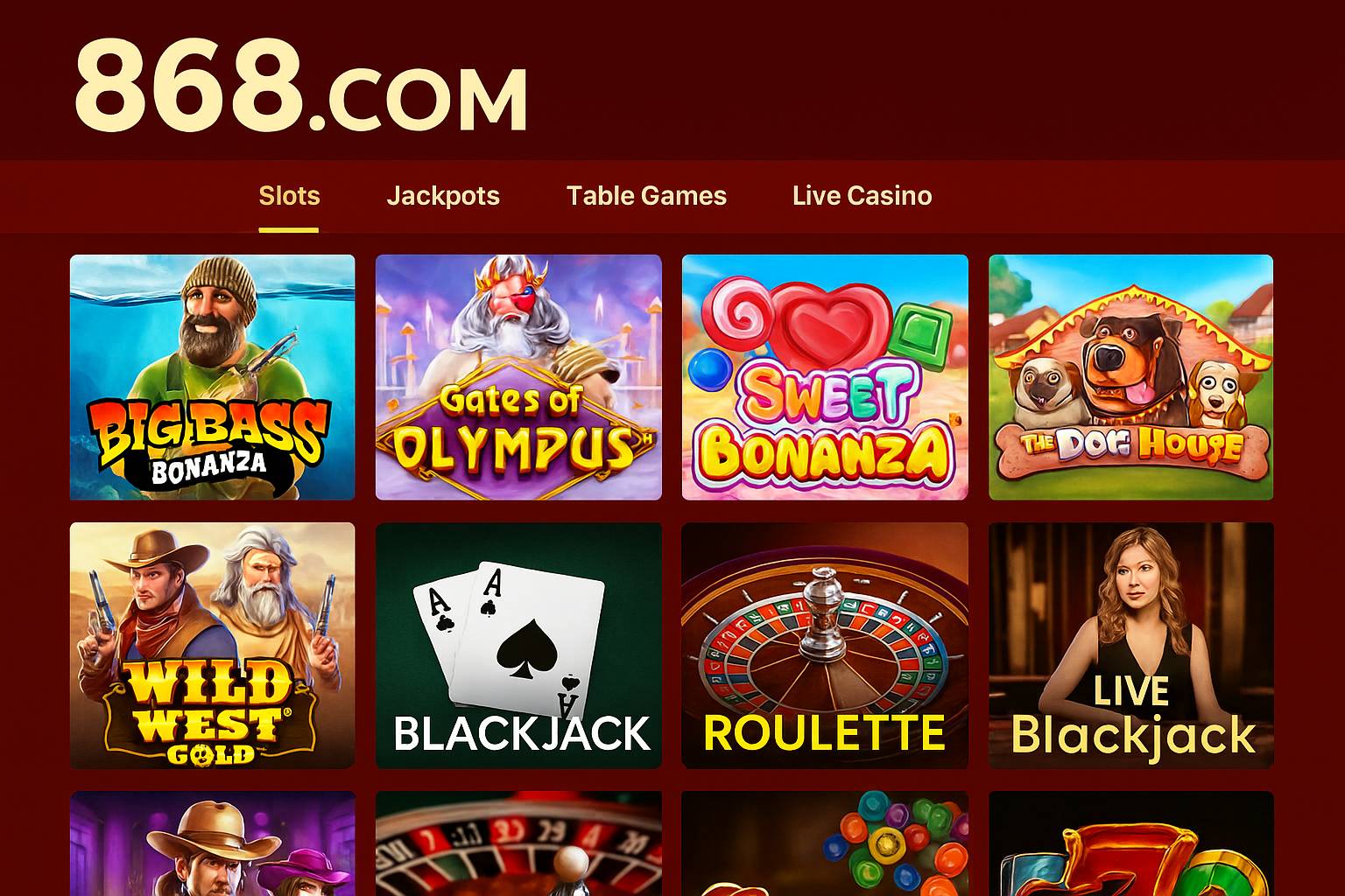 Jogos de cassino online 868